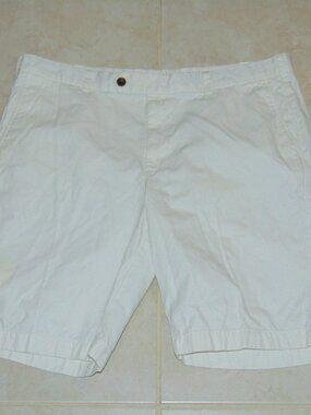 Brooks Brothers Bermuda Shorts Men's 42X10 White Cotton Flat Front Pockets